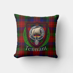 Tennant Scottish Clan Tartan & Crest Cushion