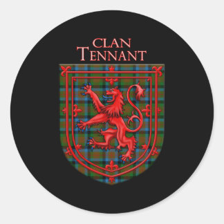 Tennant Tan Scottish Plaid Lion Rampant Classic Round Sticker
