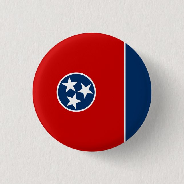 Tennessean Flag, Flag of Tennessee 3 Cm Round Badge (Front)