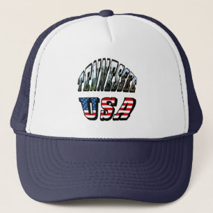 Tennessee and USA Picture Text Trucker Hat