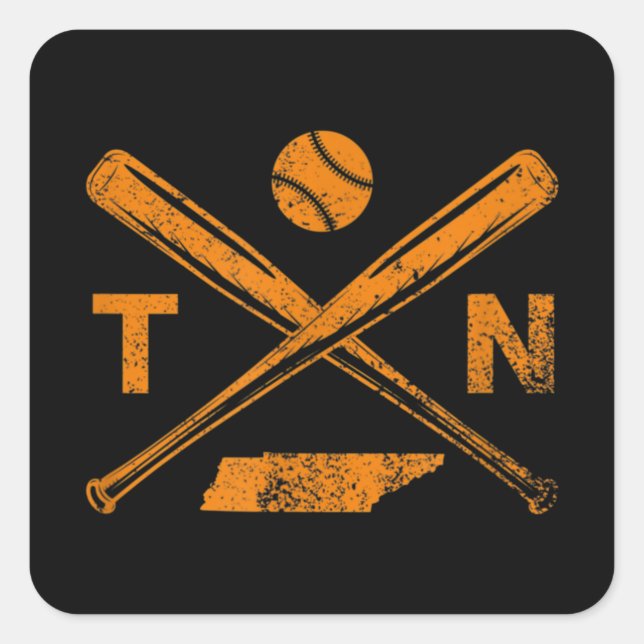 Tennessee Baseball Bats & Ball Classic Baseball Square Sticker (Front)