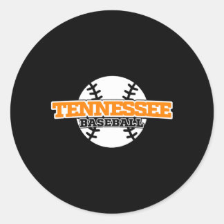 Tennessee Baseball Block Font Classic Round Sticker