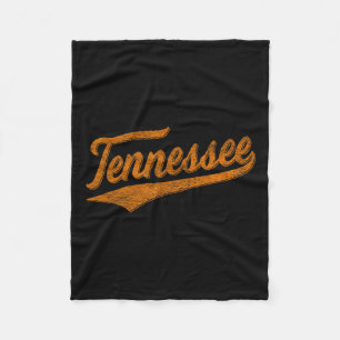 Tennessee Baseball Sports Script Cursive Flag Swoo Fleece Blanket