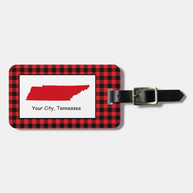 Tennessee Buffalo Plaid Luggage Tag (Front Horizontal)