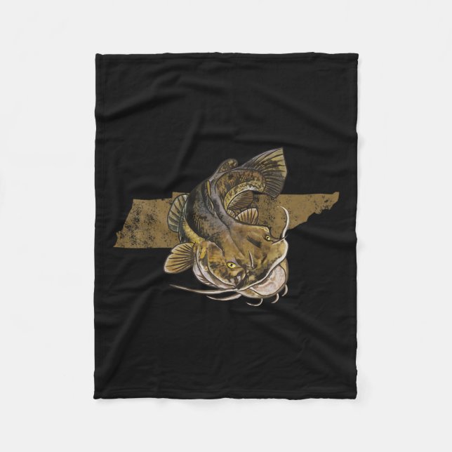 Tennessee Catfish Fishing Catfish  Fleece Blanket (Front)