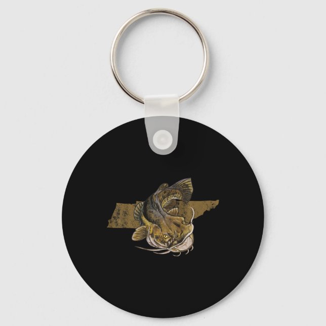 Tennessee Catfish Fishing Catfish  Key Ring (Front)