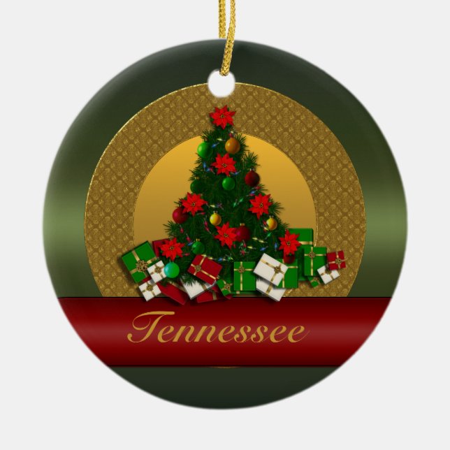 Tennessee Christmas Tree Ornament (Front)