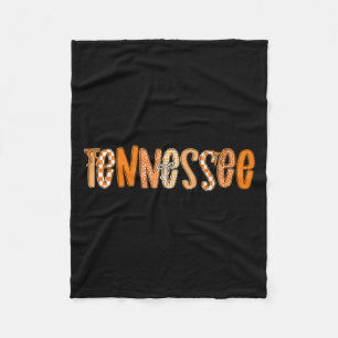 Tennessee Coquette Orange Chequered Bow Women Girl Fleece Blanket