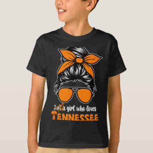 Tennessee Cowgirl Gingham Bun Tn Orange State Wome T-Shirt