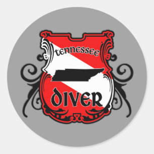 Tennessee Diver Classic Round Sticker