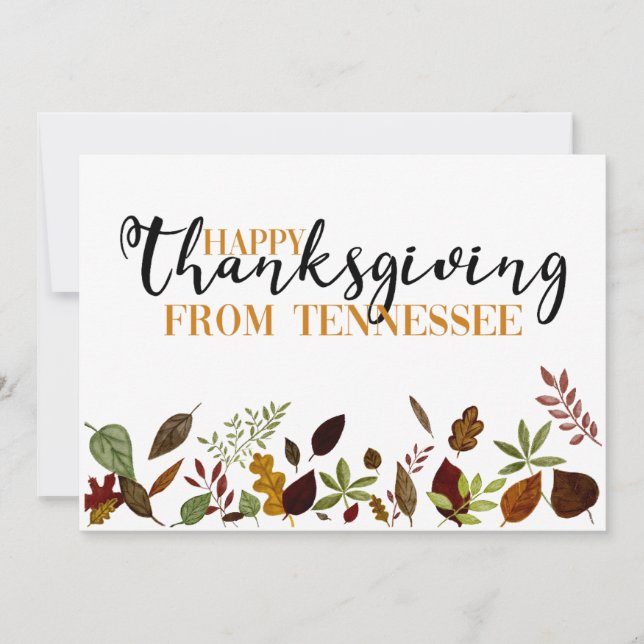 Tennessee Fall Foliage Thanksgiving Card (Front)