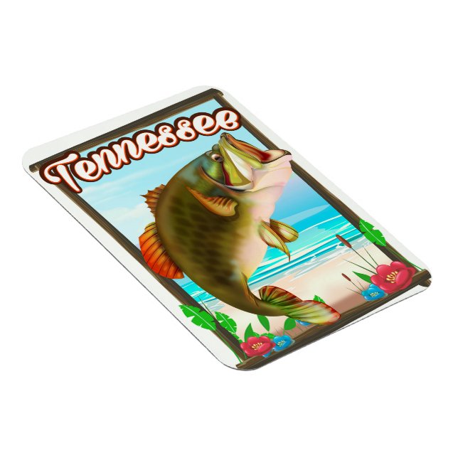 Tennessee Fishing poster. Magnet (Right Side)