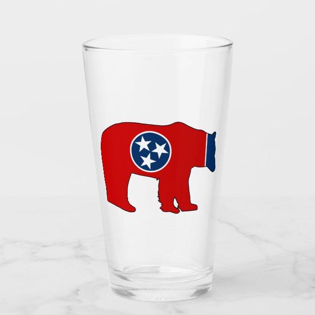 Tennessee Flag Bear Glass (Front)