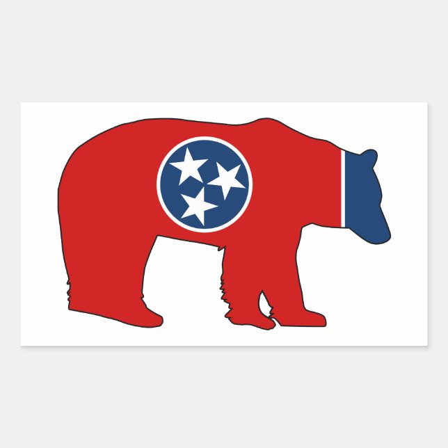 Tennessee Flag Bear Rectangular Sticker (Front)