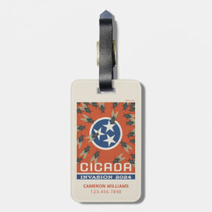 Tennessee Flag Cicada Invasion Luggage Tag