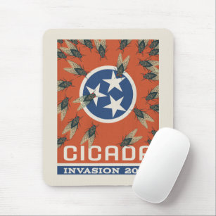 Tennessee Flag Cicada Invasion Mouse Pad
