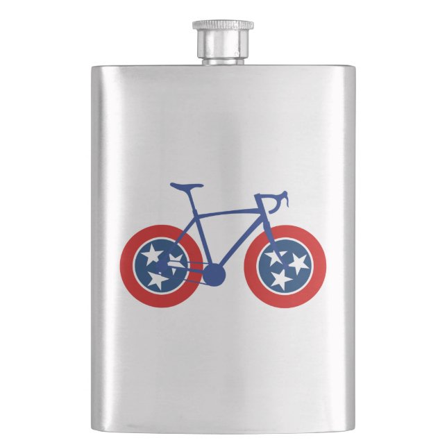 Tennessee Flag Cycling Hip Flask (Front)
