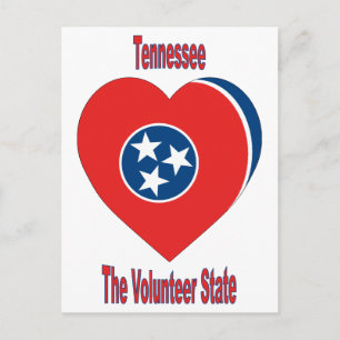 Tennessee Flag Heart Postcard