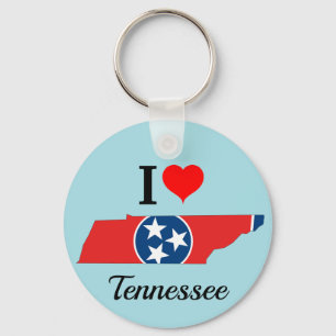 Tennessee Flag Map Key Ring