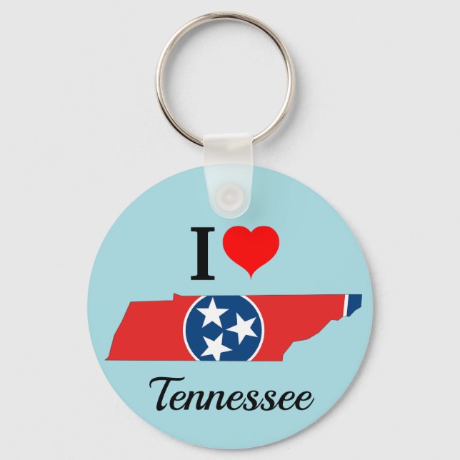 Tennessee Flag Map Key Ring (Front)