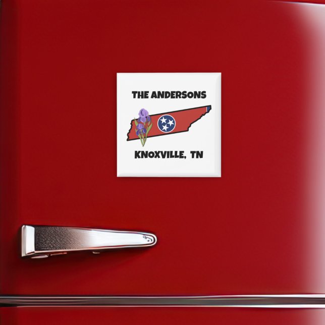 Tennessee Flag & State Flower Iris Custom Text Magnet (Creator Uploaded)