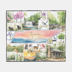 Tennessee Fleece Throw Watercolor  Blanket