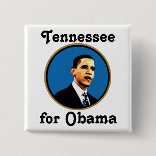 Tennessee for Obama 15 Cm Square Badge