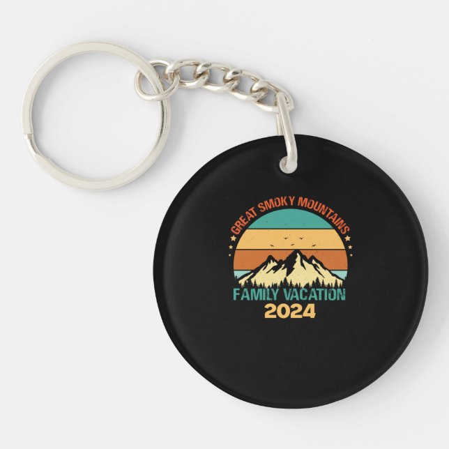 Tennessee Great Smoky Mountains Family Vacation Key Ring (Front)