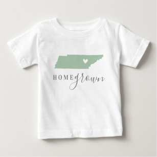 Tennessee Home Grown   Editable Colours State Map Baby T-Shirt