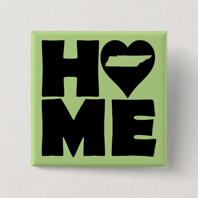 Tennessee Home Heart State Button Badge Pin (Front)