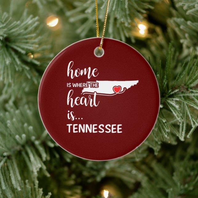 Tennessee home is where the heart is ceramic ornament (Tree)