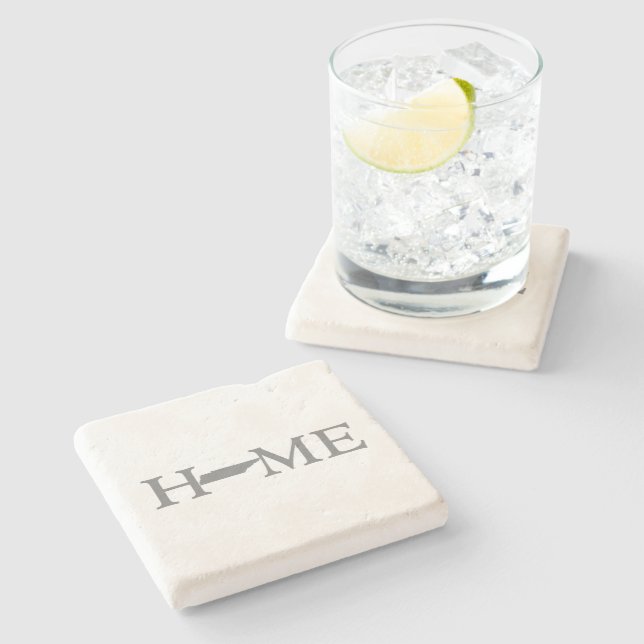 Tennessee Home State Shaped Letter Tennessean Stone Coaster (Side)