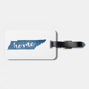 Tennessee Home Wood Grain Luggage Tag