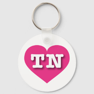 Tennessee Hot Pink Heart - I love TN Key Ring