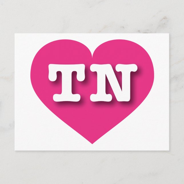 Tennessee Hot Pink Heart - I love TN Postcard (Front)