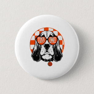 Tennessee Hound Orange White Rocky Top TN Dog 6 Cm Round Badge