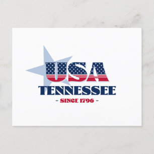 Tennessee in Red, White, and Blue Postcard