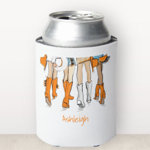 Tennessee Ladies Cowboy Boots Orange Fashion Name Can Cooler