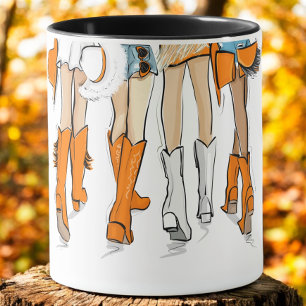 Tennessee Ladies Cowboy Boots Orange Fashion Name Mug