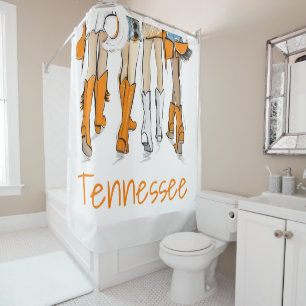 Tennessee Ladies Cowboy Boots Orange Fashion  Shower Curtain