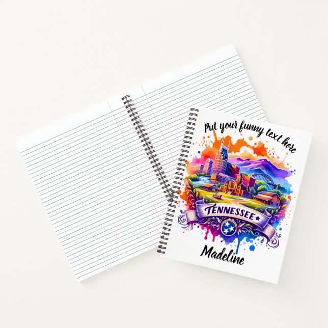 Tennessee landmarks in vibrant colours notebook (Inside)