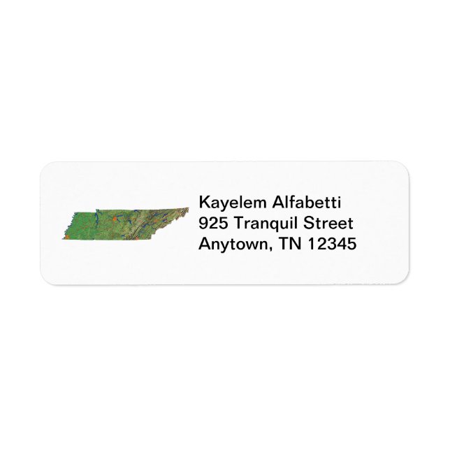 Tennessee Map Return Address Label (Front)