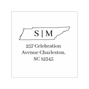 Tennessee monogram Return Address Stamp