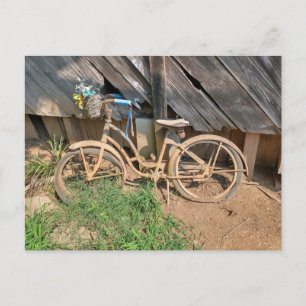 Tennessee mountains rundown old bicycle   postcard