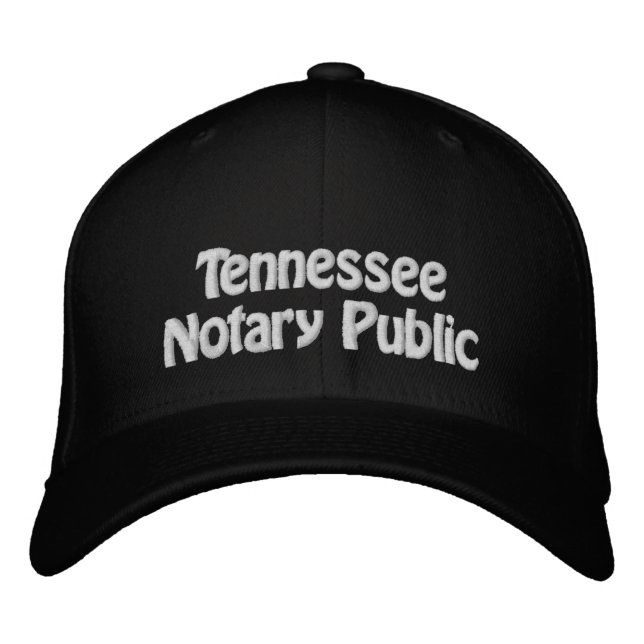 Tennessee Notary Public Embroidered Baseball Cap (Front)
