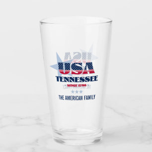 Tennessee Patriotic Pride Personalised Glass