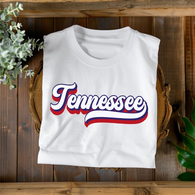 Tennessee Red White & Blue Vintage Script T-Shirt (Creator Uploaded)