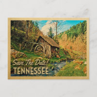 Tennessee Save The Date Rustic Cabin Mill Woods