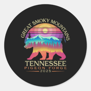 Tennessee Smoky Mountains Family Vacation 2025 Pig Classic Round Sticker