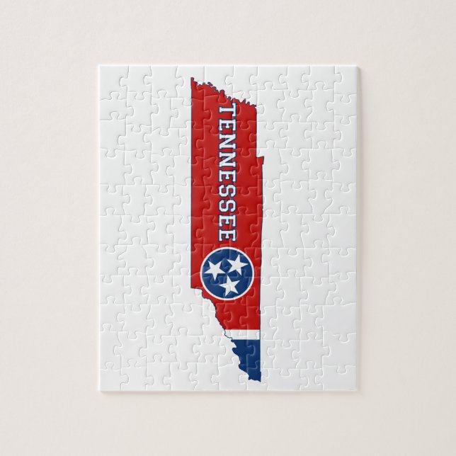 Tennessee State Flag and Map Jigsaw Puzzle (Vertical)